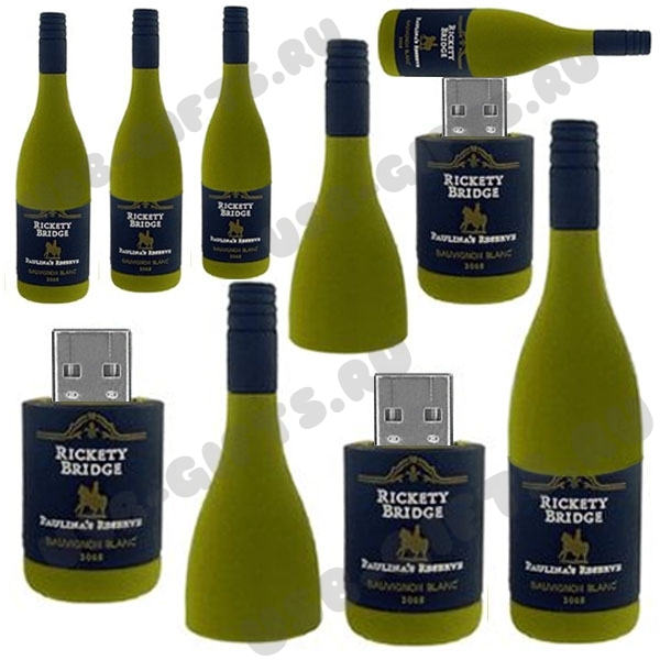 Подарочные флешки с логотипом «Бутылка вина» usb flash диски