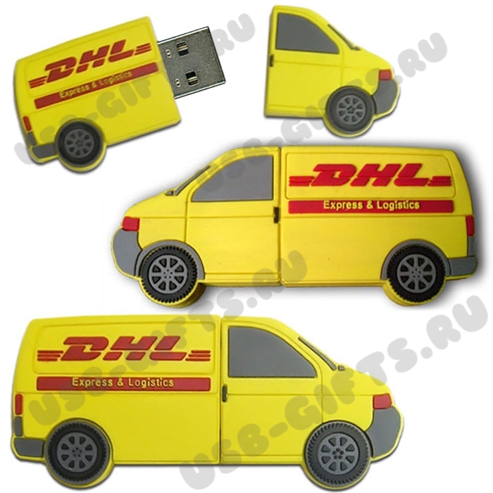 Флкшки под логотип «Грузовой автомобиль DHL» usb флэш карты оптом