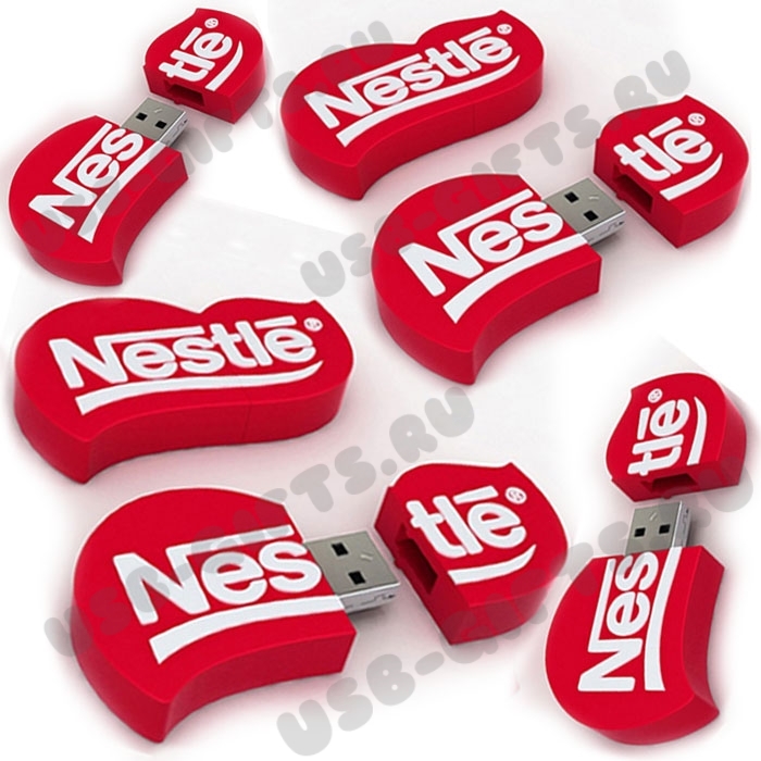 Индивидуальные флешки в форме логотипа «NESTLE» usb флэш диски оптом
