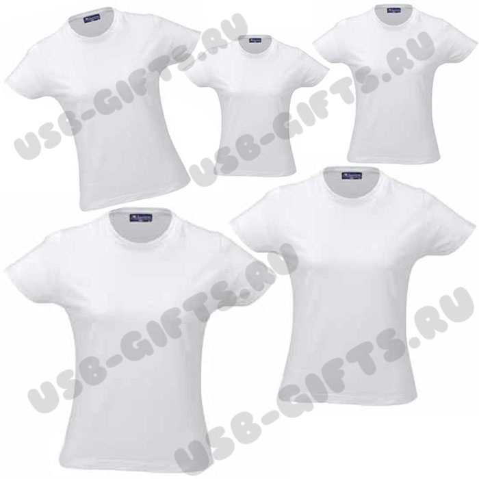 Белые женские футболки с логотипом рекламный текстиль оптом