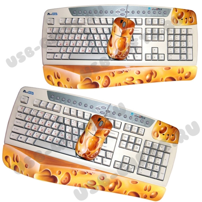 Компьютерный набор клавиатура, мышка хохлома расписная сувенирная продукция