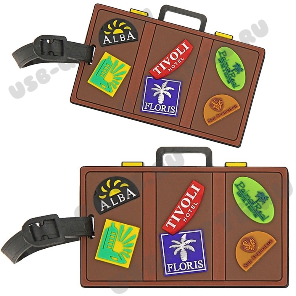 Багажные бирки «Чемодан» с логотипом оптом цены продажа бирок для багажа под нанесение логотипа прайс-лист