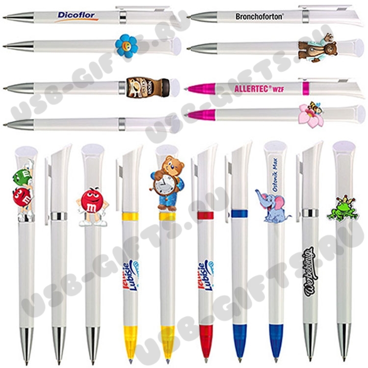 Оригинальные белые ручки с логотипом оптом купить