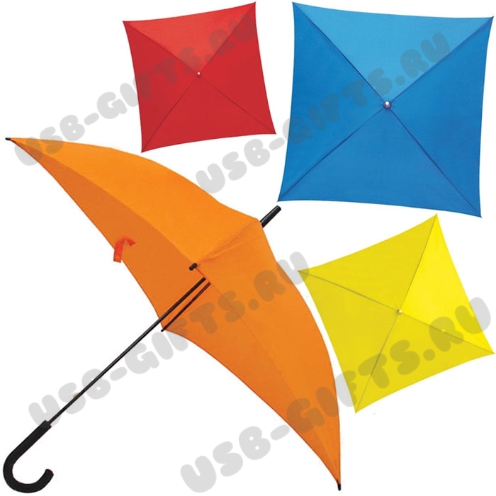 Квадратные зонты-трости под нанесение логотипа оптом продажа зонтов со склада