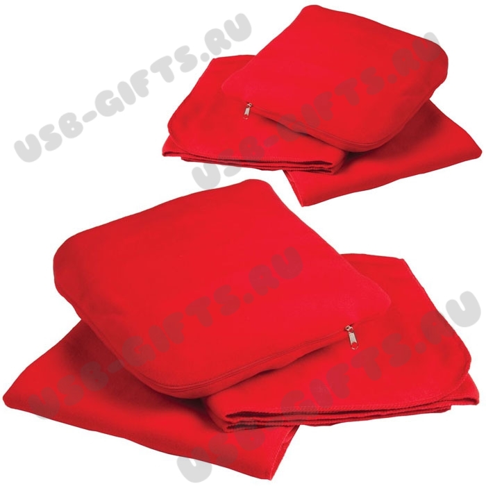 Красные пледы подушки флисовые с нанесением логотипа цены со склада оптом