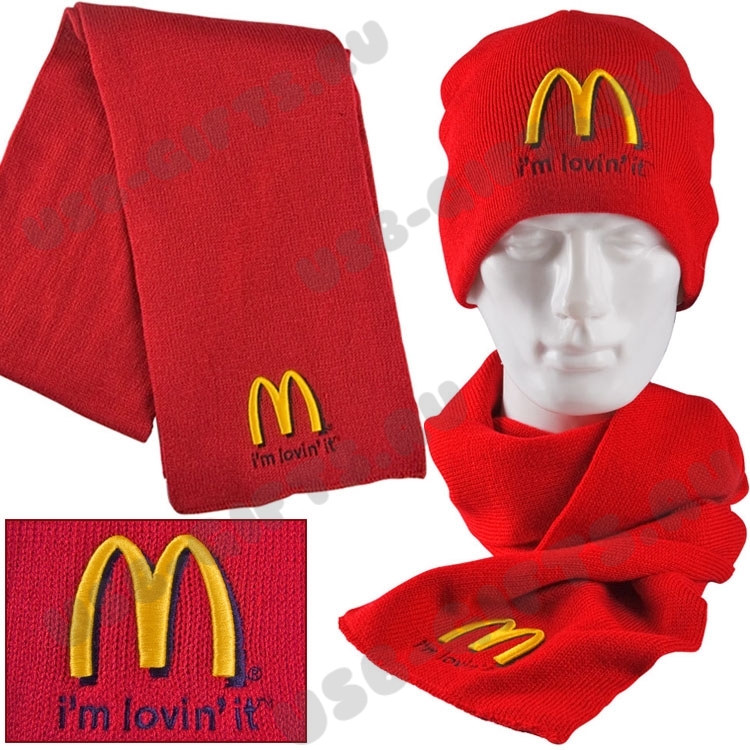 Вязаные наборы полушерсть 2 предмета шапка и шарф с логотипом оптом цена