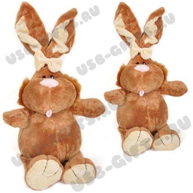 Мягкие игрушки «Кролики» под нанесение логотипа оптом купить со склада
