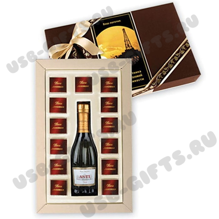 Подарочный набор с логотипом: шампанское Венето и шоколад купить оптом
