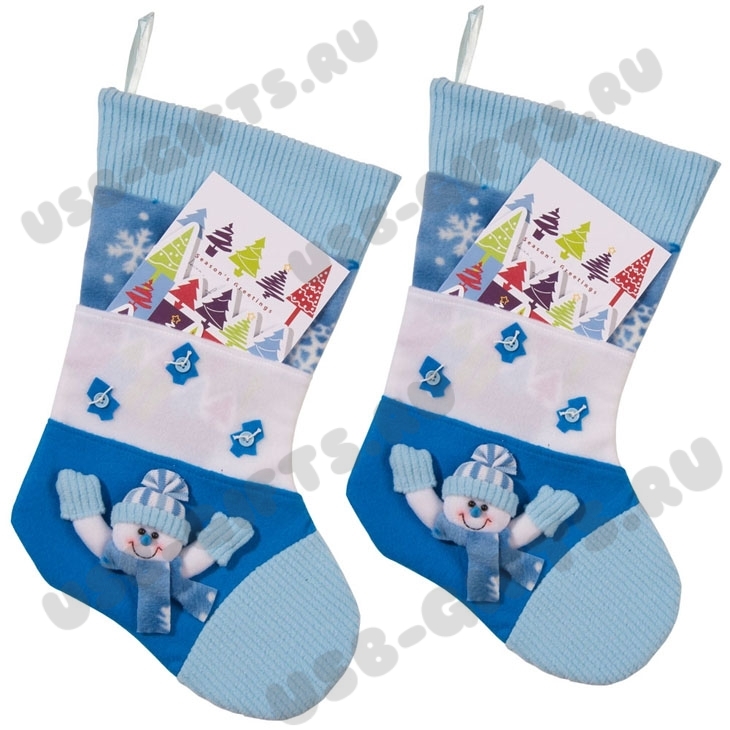 Новогодние носки для подарков и сувениров под логотип синие носочки новый год оптом