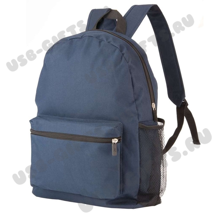 Синий рюкзак с нанесением логотипа продажа оптом 