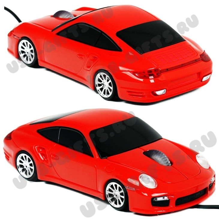 Мышь «Автомобиль» красный мыши под нанесение логотипа оптом недорого
