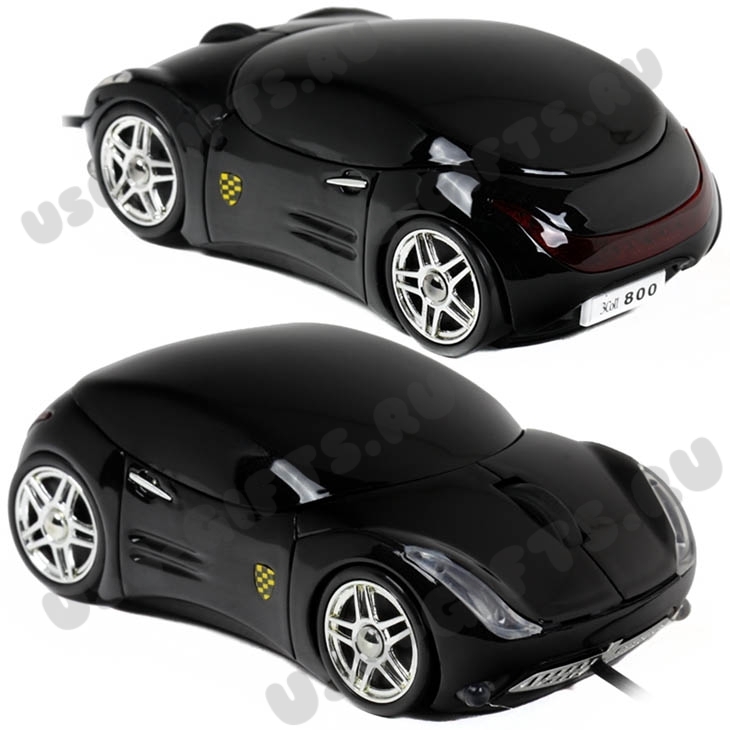 Черные мышки «Автомобиль» с нанесением логотипа мышь машинка с логотипом оптом