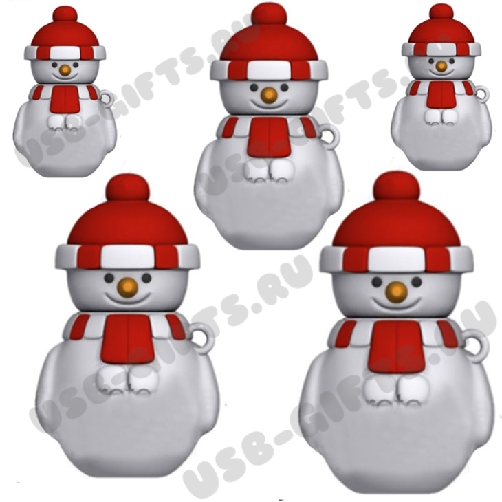 Флешки «Снеговик» под нанесение логотипа, новогодние 