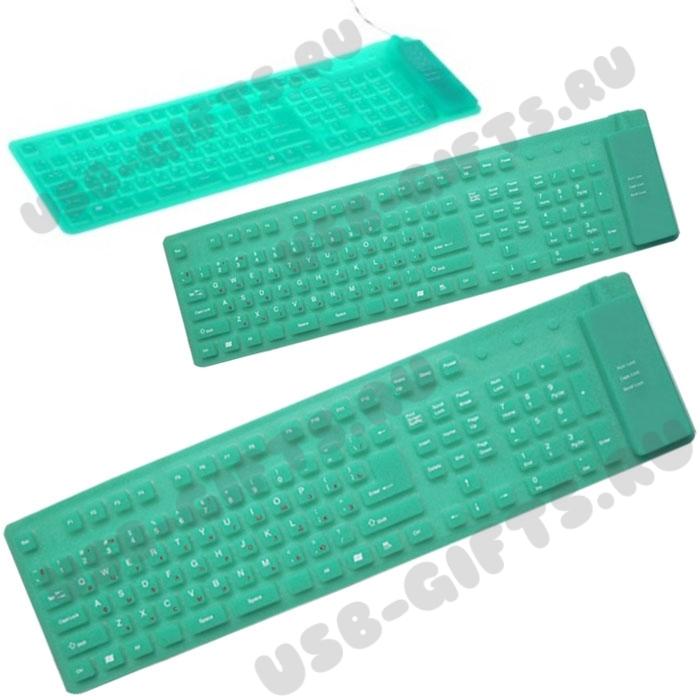 Гибкие клавиатуры с нанесением логотипа цена оптом, зеленые
