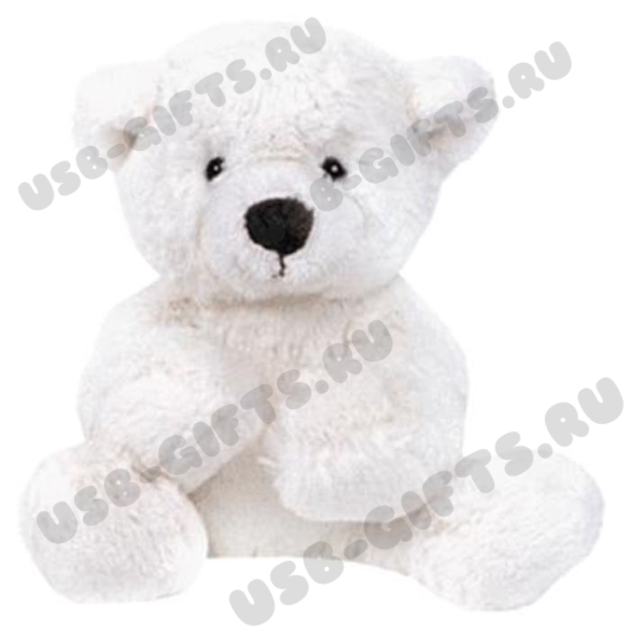Мягкие игрушки «Медвежонок белый» с нанесением логотипа оптом