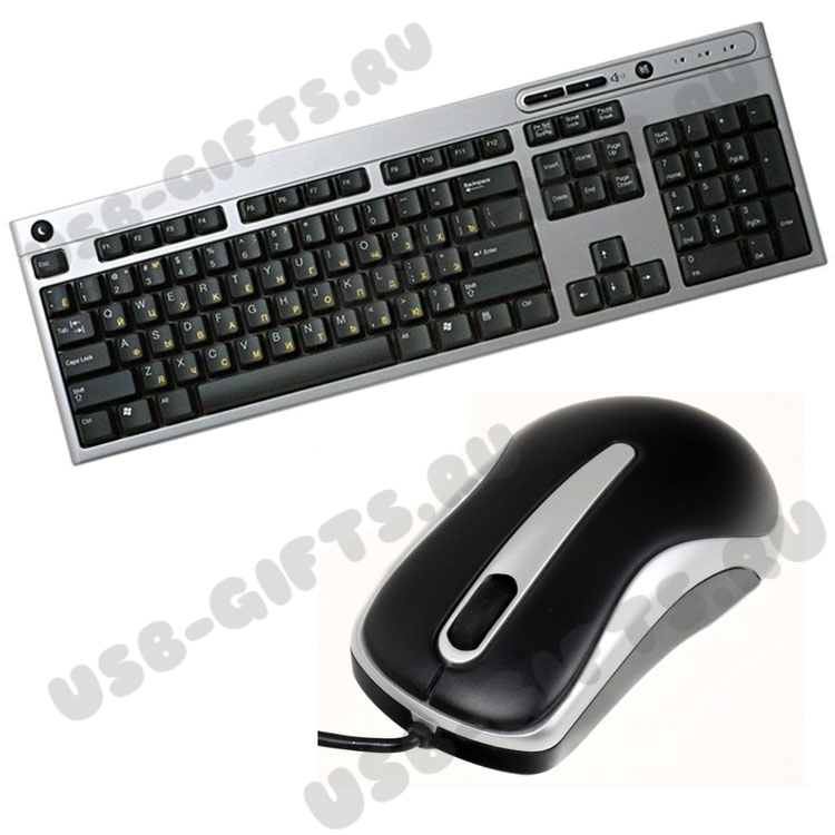 Проводные наборы: клавиатура и мышь с нанесением логотипа оптом