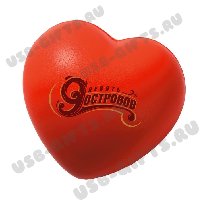 Антистрессы «Сердце» под логотип оптом праздничные