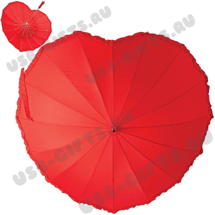 Зонт трость подарочный «Сердечко» под нанесение логотипа
