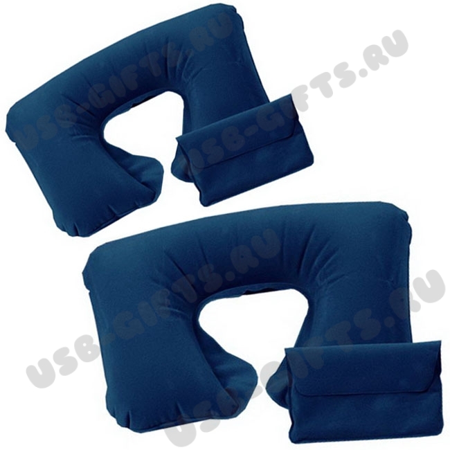 Синяя подушка для автомобиля надувная в футляре оптом