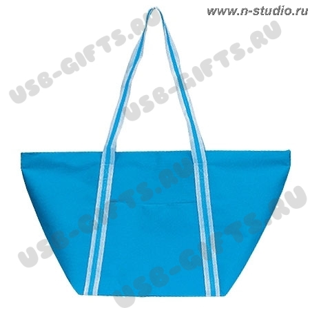 Синяя пляжная сумка с логотипом оптом