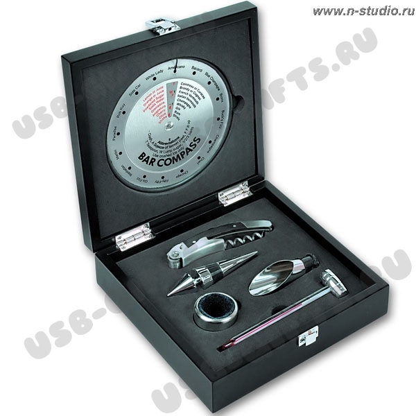Набор: Нож, компас, термометр, 2 пробки