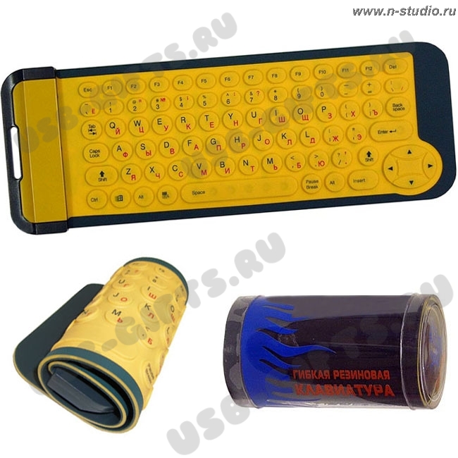 Желтые клавиатуры гибкие сворачивающаяся в рулон под логотипы