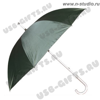 Зонт-трость серебристо-зеленый