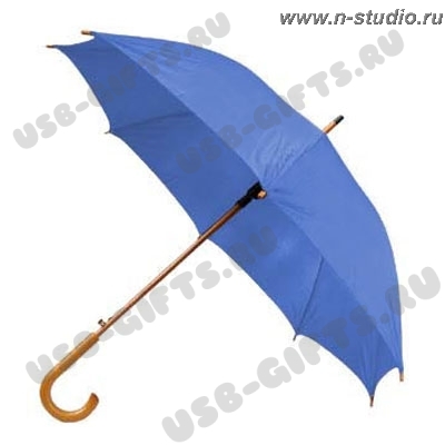 Синий зонт-трость с логотипом оптом