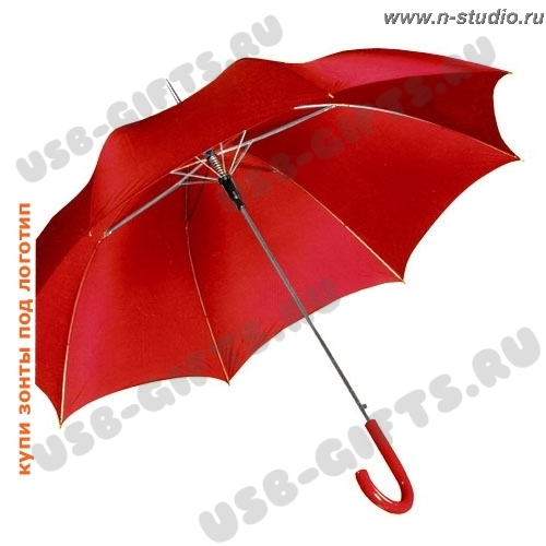 Зонт-трость красный рекламный оптом красные зонты трости
