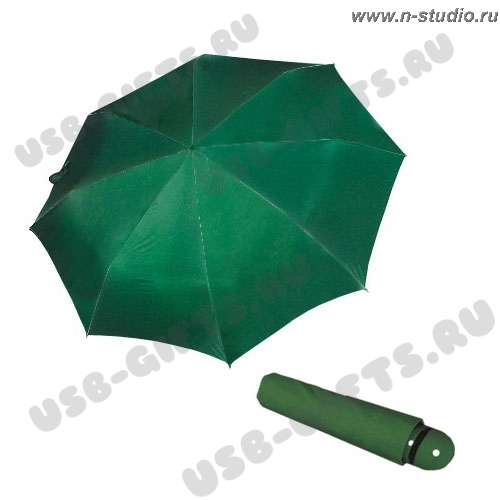 Зонт зеленый складной под логотип