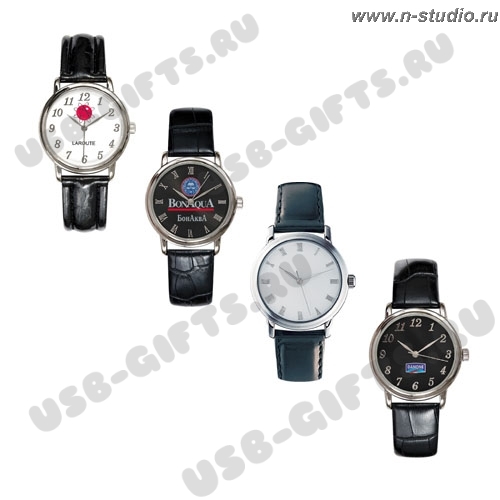 Водостойкие хромированные наручные часы с логотипом