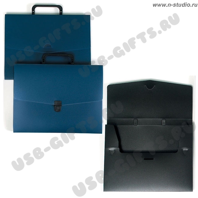 Портфели под нанесение логотипа синий портфель папка черный