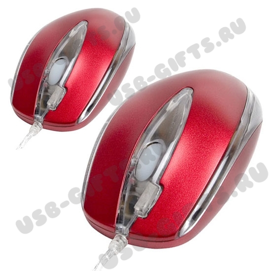 Красные мышки с подсветкой оптические под логотип (оптические) 