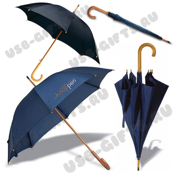 Темно-синий зонт-трость зонты под логотип
