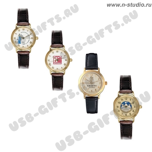 Водостойкие позолоченные хромированные наручные часы с логотипом