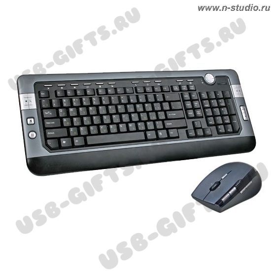 Беспроводной многофункциональный набор мультимедийная слим-клавиатура+лазерная мышь под логотип