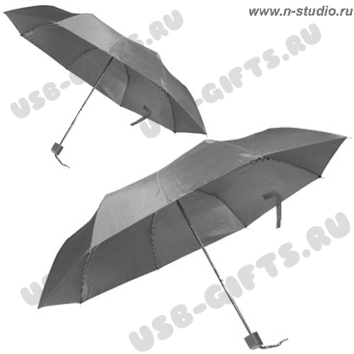 Серый зонт складной механический под нанесение логотипа