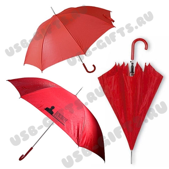 Красный зонт-трость промо зонты красные