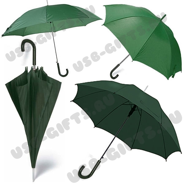 Зеленый зонт-трость промо под нанесение логотипа оптом