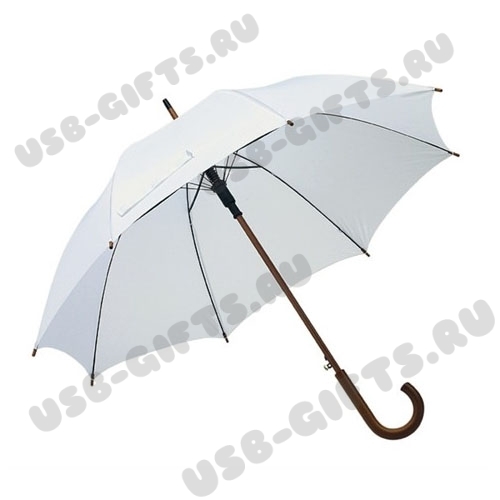 Зонт-трость белый под логотип оптом