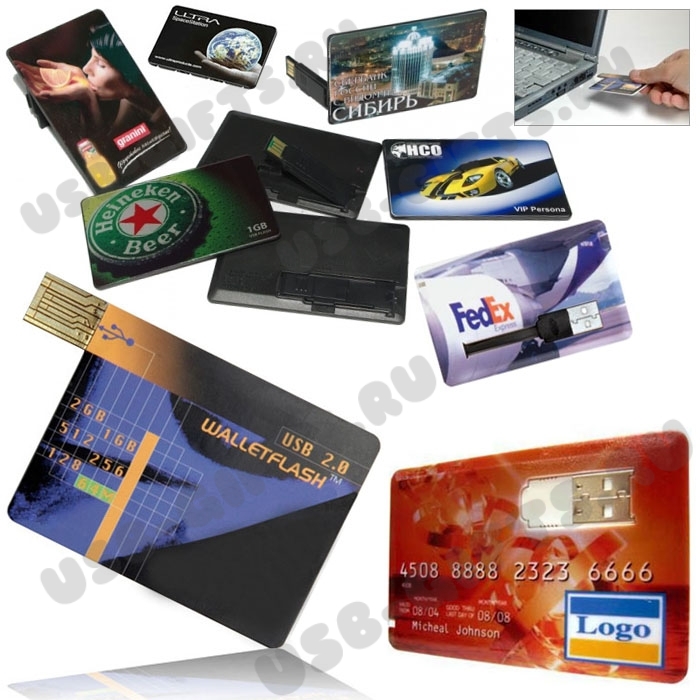 Флэшка кредитка с логотипом USB флеш-карты визитки рекламные флешки оптом