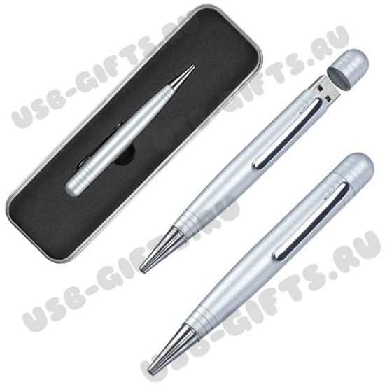 Ручка usb память серебро USB Flash Pen в подарочной упаковке