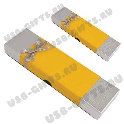 Подарочная упаковка для флешек ручек usb flash drive желтая