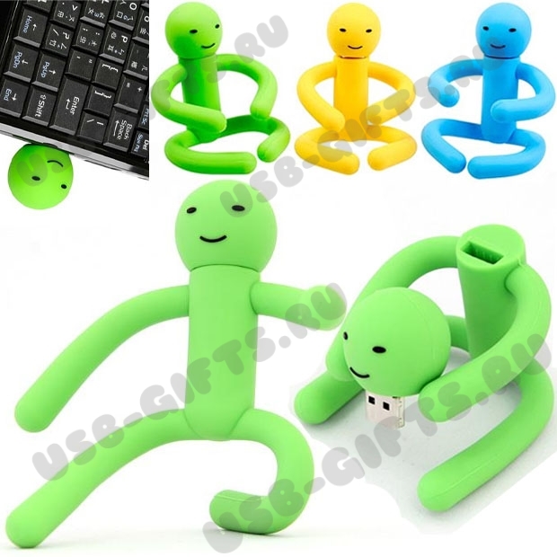 Флэшка «USB человечек» зеленый green man usb drive флэш человечки