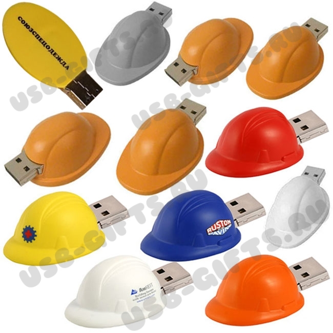 Флешки «Строительная каска» под нанесение логотипа USB Flash Drive