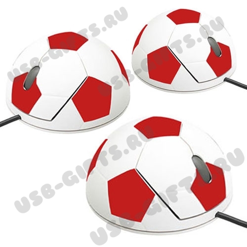 Мышь компьютерная «Футбольный мяч» оптическая красная