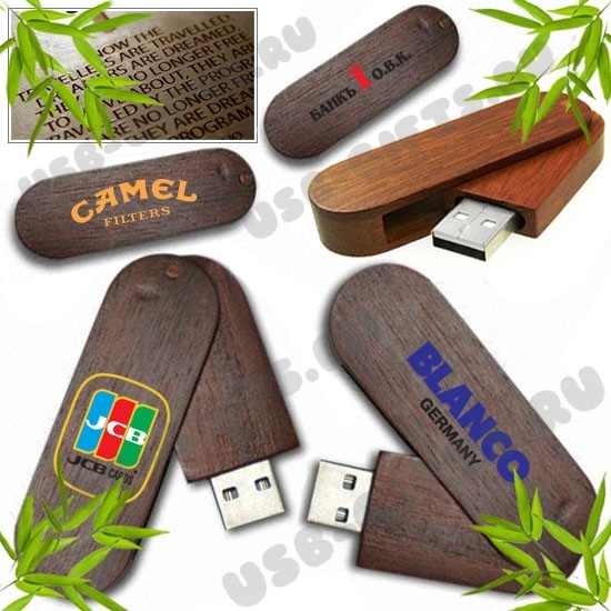 USB Flash Drive под логотип usb флеш карты деревянные с символикой