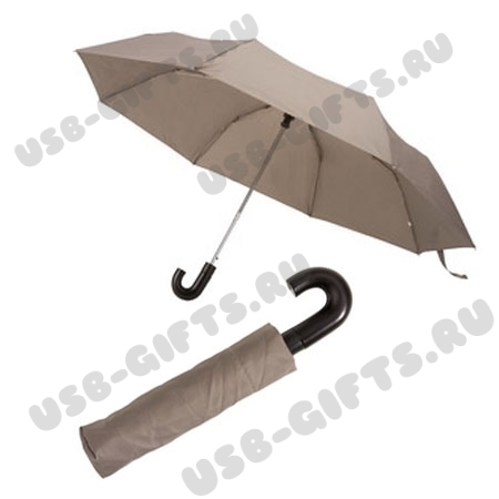 Зонт бежевый, складной под логотип