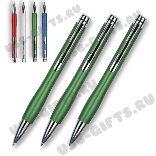 Ручка автоматическая, шариковая металл зеленая