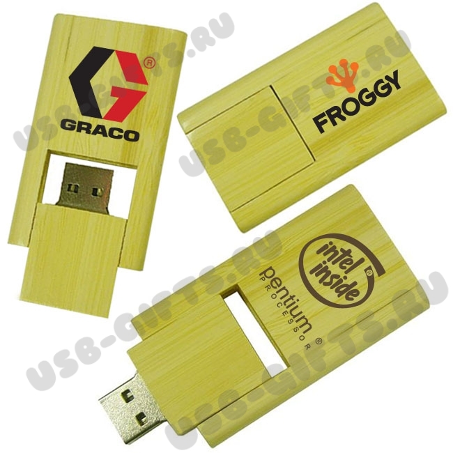 Флэшки визитки из бамбука под логотип недорого оптом USB Flash Drive дерево кредитки